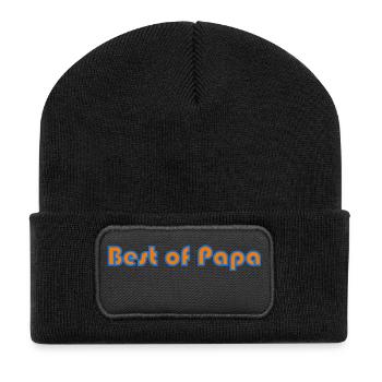 ALLES GUTE ZUM GEBURTSTAG, PAPA. PAPA. VATERTAG. VATER - Recycelte Patch Beanie - Schwarz - Vorne