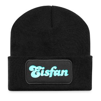 Eis Fan Eiscreme süß Sommer Eiskrem Handschrift - Recycelte Patch Beanie - Schwarz - Vorne