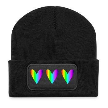 HERZ. HEILIGER VALENTINSTAG. Junggesellinnenabschied. ICH LIEBE DICH. ICH LIEBE DICH - Recycelte Patch Beanie - Schwarz - Vorne