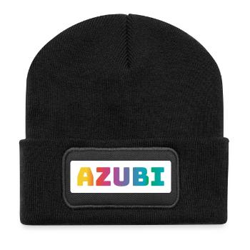 Azubi Tshirt coloured - Recycelte Patch Beanie - Schwarz - Vorne