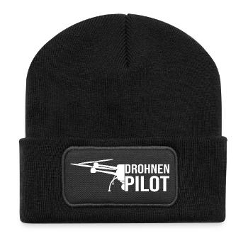 Drohnen Pilot - Recycelte Patch Beanie - Schwarz - Vorne