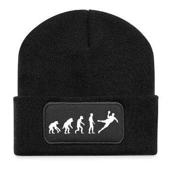 Evolution Handball Mannschaft Fan Freunde Symbol - Recycelte Patch Beanie - Schwarz - Vorne