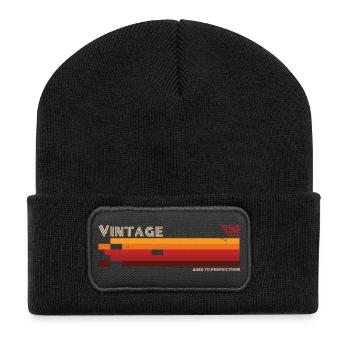 Vintage Aged to Perfection - Recycled Patch Beanie - black - Front