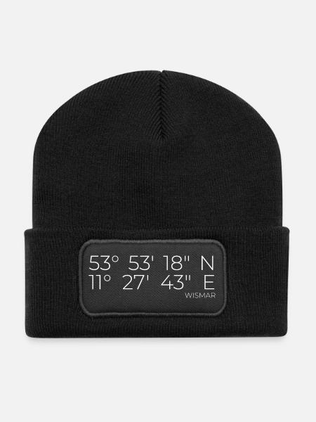 Wismar weiss - Recycelte Patch Beanie - Schwarz