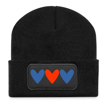 DAD. FATHER'S DAY. HAPPY FATHER'S DAY. HAPPY BIRTHDAY. - Recycled Patch Beanie - black - Front