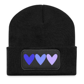PAAR. GERADE VERHEIRATET. Junggesellinnenabschied. VALENTINSTAG. LIEBE. - Recycelte Patch Beanie - Schwarz - Vorne