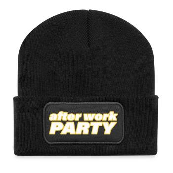 AFTER WORK PARTY - Recycelte Patch Beanie - Schwarz - Vorne