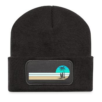Horizon de la plage - Beanie recyclé à patch - charbon - Devant