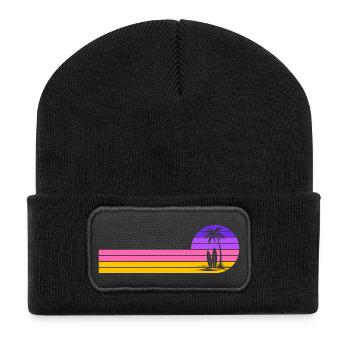 Beach sunset - Recycled Patch Beanie - black - Front
