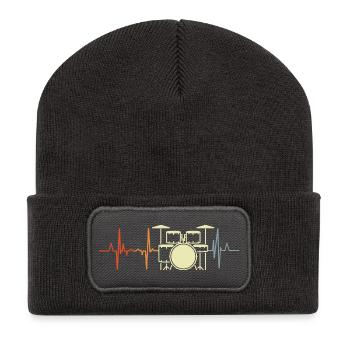 I love rock, music, palpitations - Recycled Patch Beanie - dark grey - Front