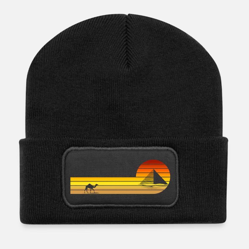 Sunset in Egypt - Recycled Patch Beanie - black