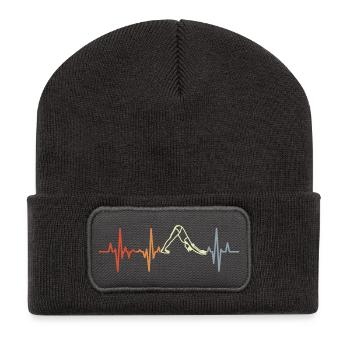 Vintage Yogini Heart Line - Recycled Patch Beanie - dark grey - Front