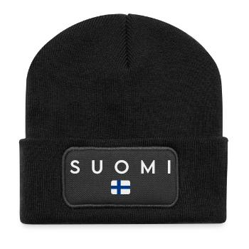 Flag of Finland, Finnish pride - Recycled Patch Beanie - black - Front