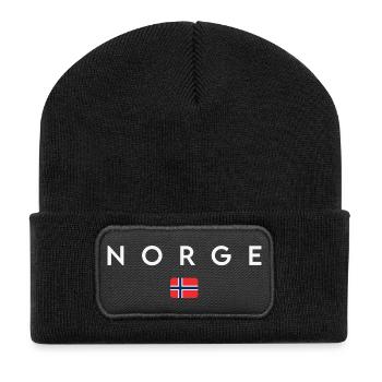 Norwegian flag, Norwegian pride - Recycled Patch Beanie - black - Front