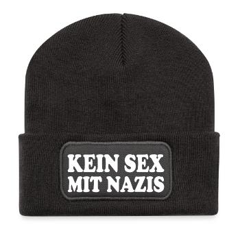 kein sex mit nazis - Recycelte Patch Beanie - Dunkelgrau - Vorne