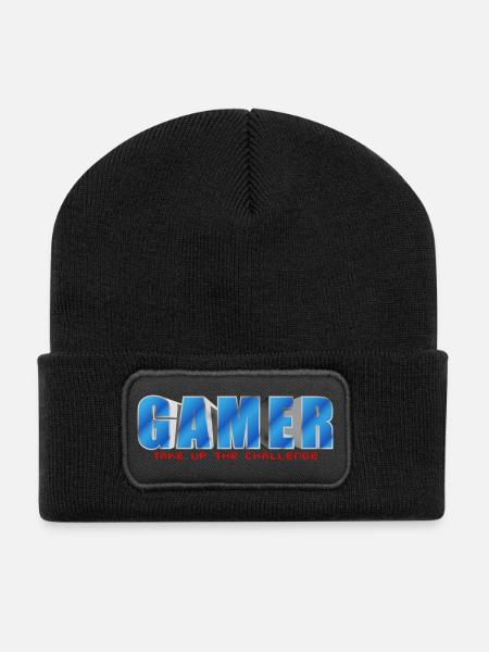 NERDY forever - Gamer - Recycelte Patch Beanie - Schwarz