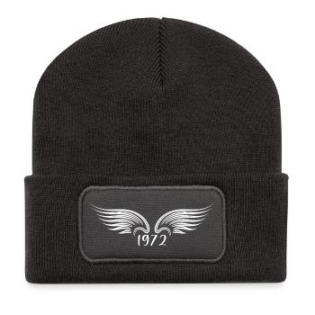 Original 1972 Jahrgang 1972 Geschenk 1972 Retro - Recycelte Patch Beanie - Dunkelgrau - Vorne