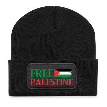 Librer Palestine - Beanie recyclé à patch - noir - Devant