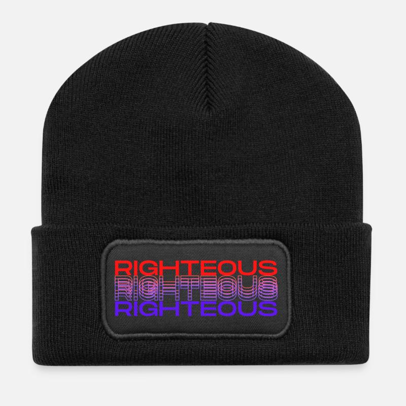 Vivid Righteousness Mesmerising Design - Recycled Patch Beanie - black
