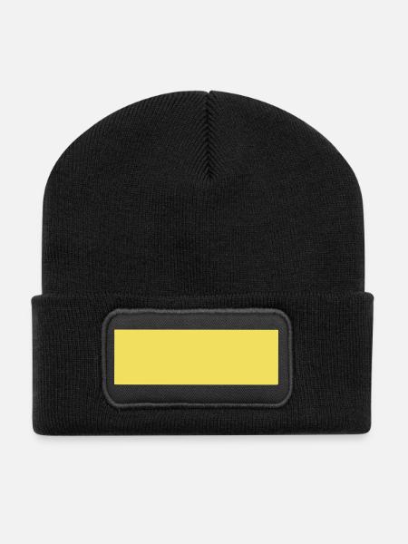 Abstrakter Sonnenuntergang in Pastellfarben - Recycelte Patch Beanie - Schwarz