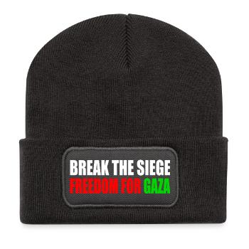 break the siege freedom for gaza - Recycled Patch Beanie - dark grey - Front