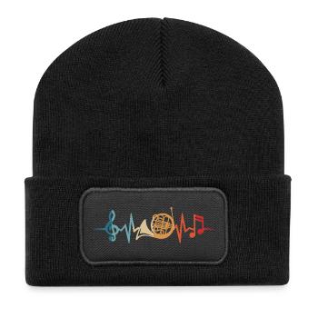 Cor français Battement de cœur Musiciens de l’Orchestre du cor français - Beanie recyclé à patch - noir - Devant