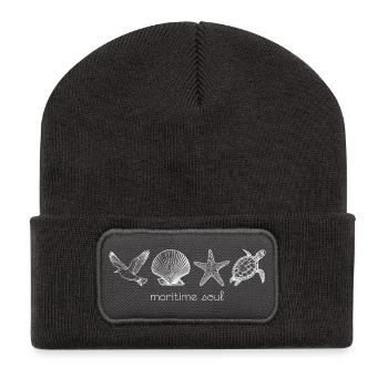 maritime soul ocean inspired for beach lovers - Recycled Patch Beanie - dark grey - Front