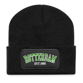 Rotterdam Est.1995 - Recycelte Patch Beanie - Schwarz - Vorne
