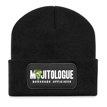 Mojitologist T-shirt Humor Women Evening Mojito - Recycled Patch Beanie - black - Front