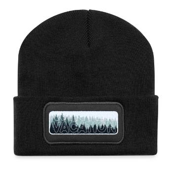 Winter Abenteuer Wandern In Wildnis Natur - Recycelte Patch Beanie - Schwarz - Vorne