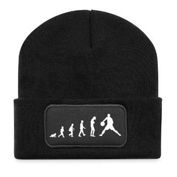 Entwicklung vom Baby zum Handballer / Sport - Recycelte Patch Beanie - Schwarz - Vorne