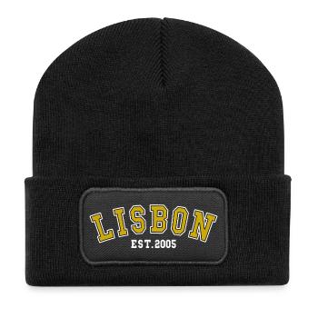 Lissabon Est. 2005 - Recycelte Patch Beanie - Schwarz - Vorne