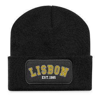 Lissabon Est. 1985 - Recycelte Patch Beanie - Schwarz - Vorne