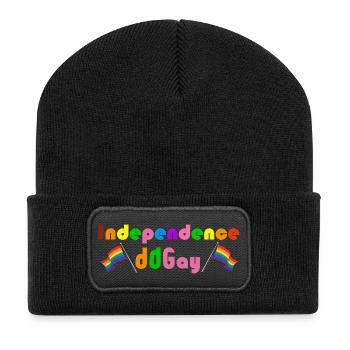 Indépendance Gay Arc-en-ciel - Beanie recyclé à patch - noir - Devant