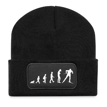 Développement du bébé au skieur - Beanie recyclé à patch - noir - Devant