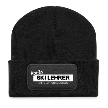 Moniteur d’après-ski Design Skiing Party Autriche - Beanie recyclé à patch - noir - Devant