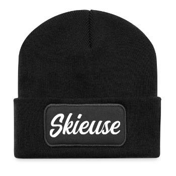 Skifahrer - Recycelte Patch Beanie - Schwarz - Vorne