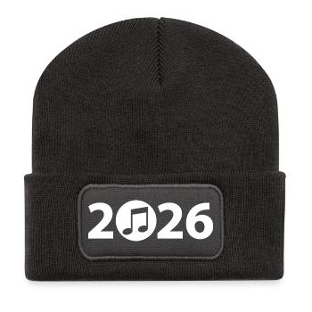 Music Note 2026, Music Festival 2026 - Recycled Patch Beanie - dark grey - Front