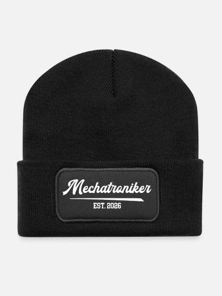 Mechatroniker 2026 Mechatronik KFZ Mechaniker - Recycelte Patch Beanie - Schwarz