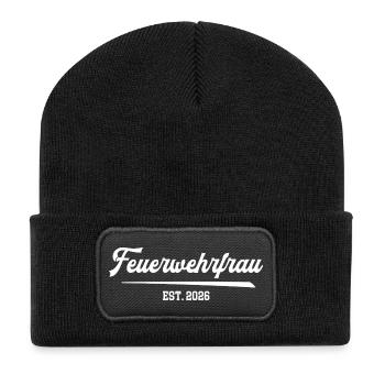 Pompiers 2026 Volontaires Brigade de Pompiers Femmes FFW - Beanie recyclé à patch - noir - Devant
