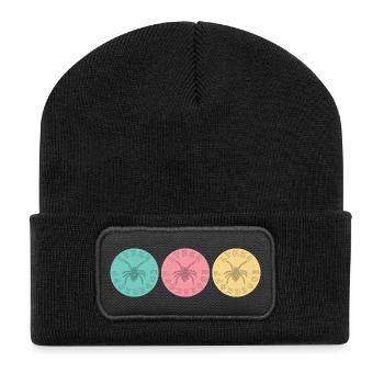 Drei herzliche Wünsche - Recycelte Patch Beanie - Schwarz - Vorne