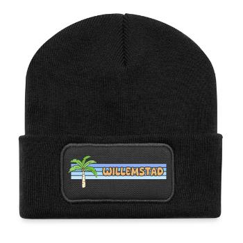 Willemstad en tant que vacances - Beanie recyclé à patch - noir - Devant