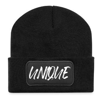 unique unique unique self-worth unique - Recycled Patch Beanie - black - Front