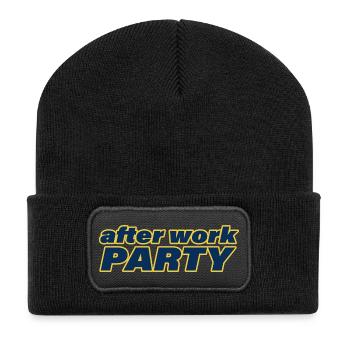 AFTER WORK PARTY - Recycelte Patch Beanie - Schwarz - Vorne