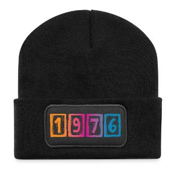Millésime 1976 - Beanie recyclé à patch - noir - Devant