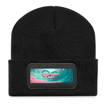Neurodivergent & Valid - Recycelte Patch Beanie - Schwarz - Vorne