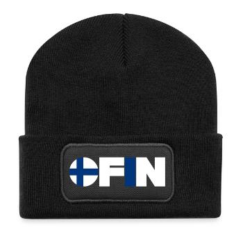 Finnland - Recycelte Patch Beanie - Schwarz - Vorne