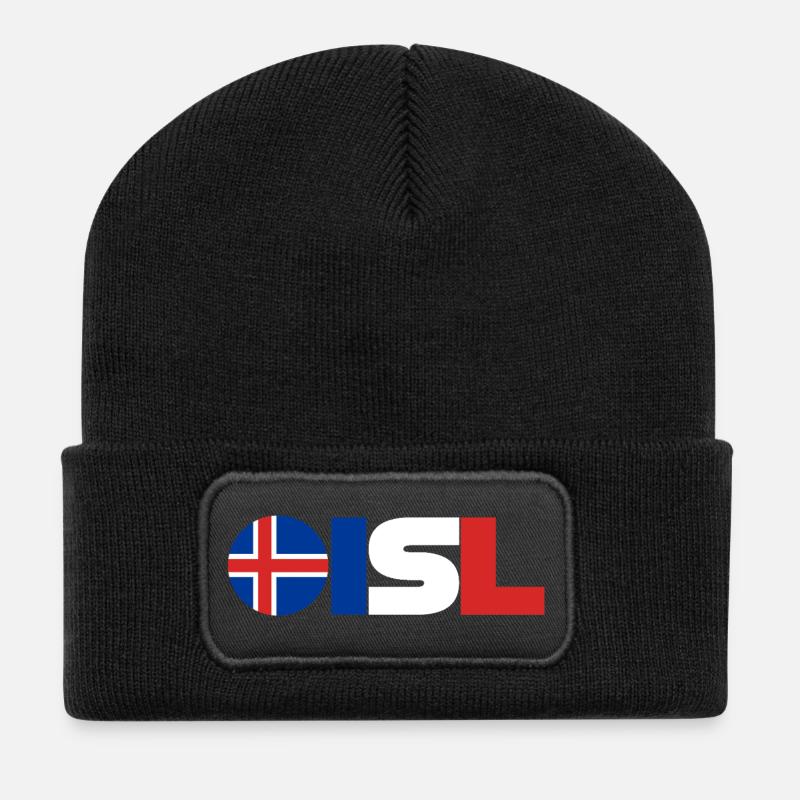 Islande - Beanie recyclé à patch - noir