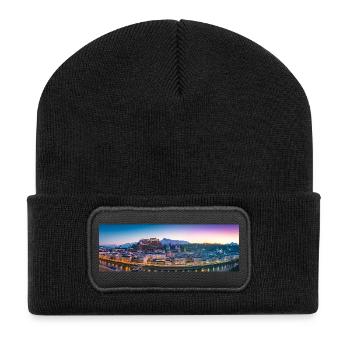 Panorama de Salzbourg en soirée - Beanie recyclé à patch - noir - Devant
