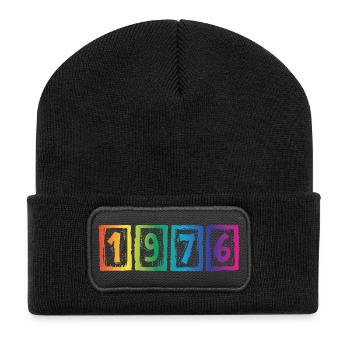 Millésime 1976 - Beanie recyclé à patch - noir - Devant